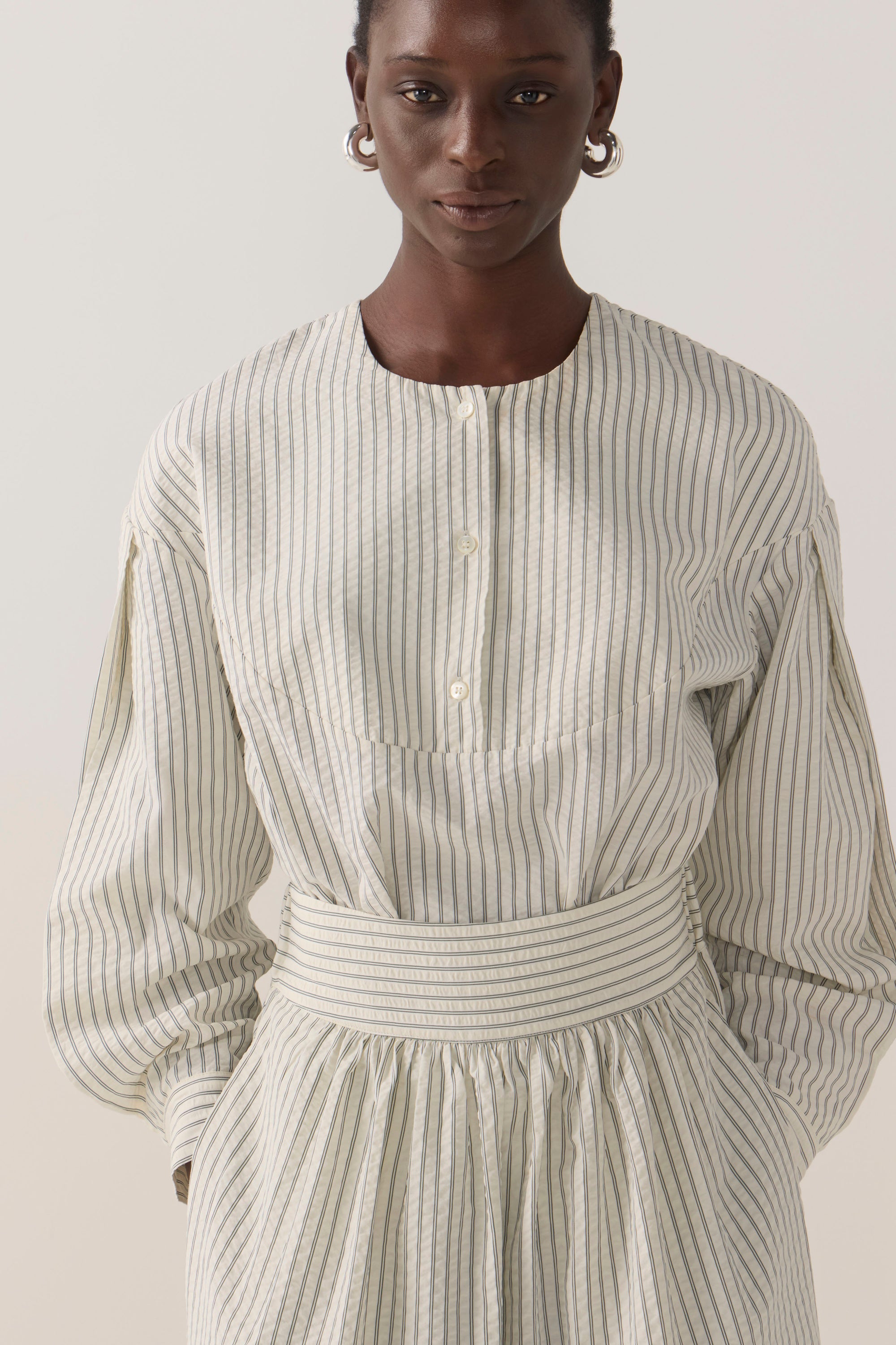 Brooke Skirt | Basil Stripe Seersucker