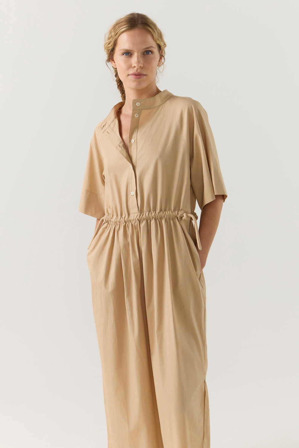 Eliza Dress | Sand Poplin
