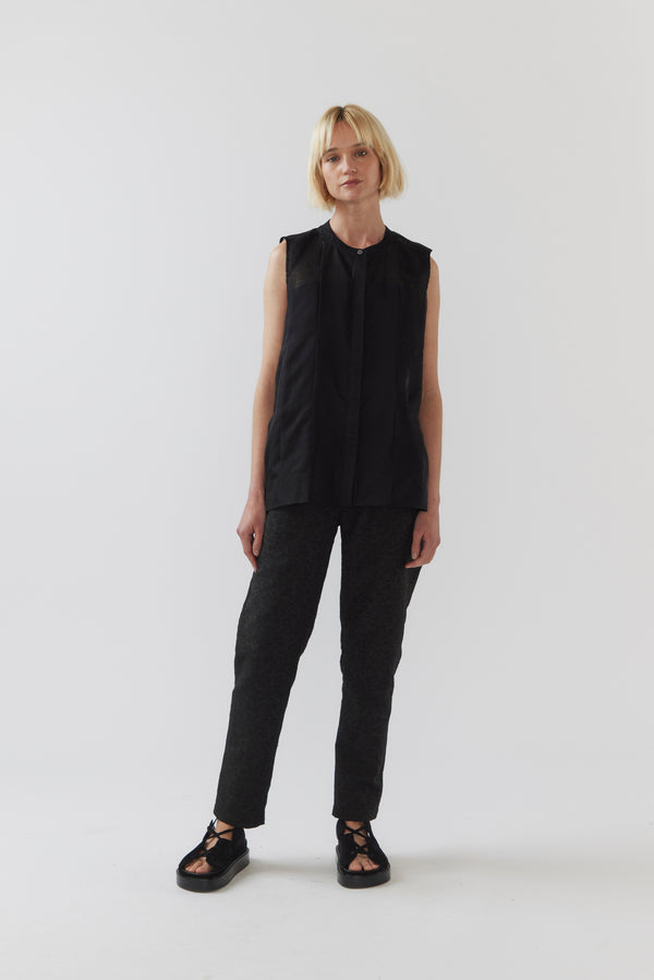 Elke Top | Black Silk Organza