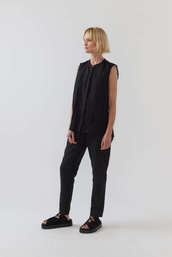 Elke Top | Black Silk Organza