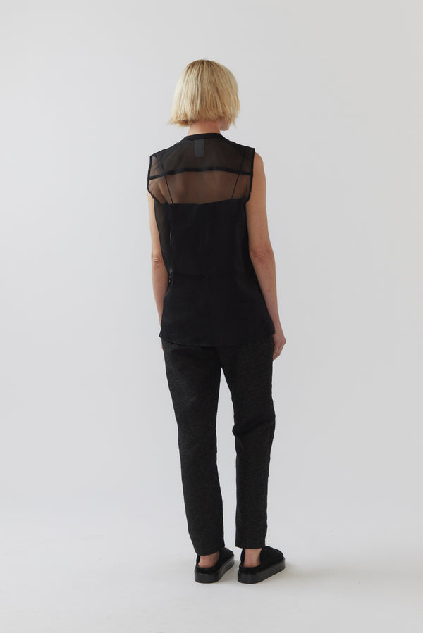 Elke Top | Black Silk Organza