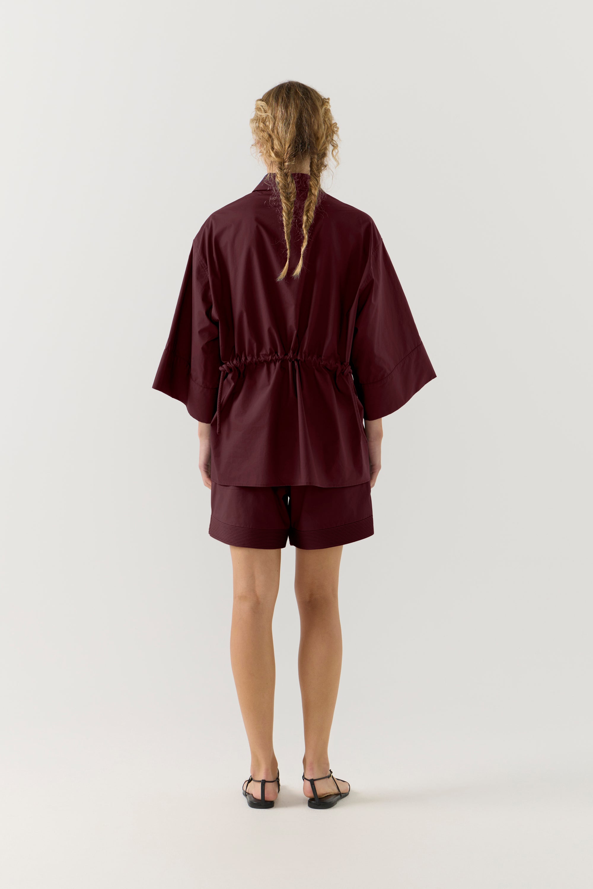 Emily Shirt | Burgundy Poplin