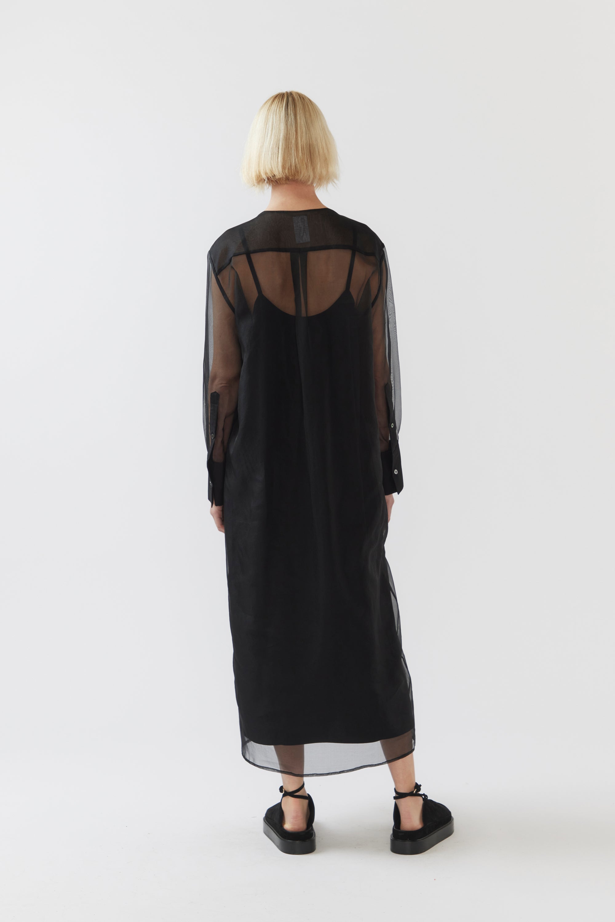 Estelle Dress | Black Silk Organza