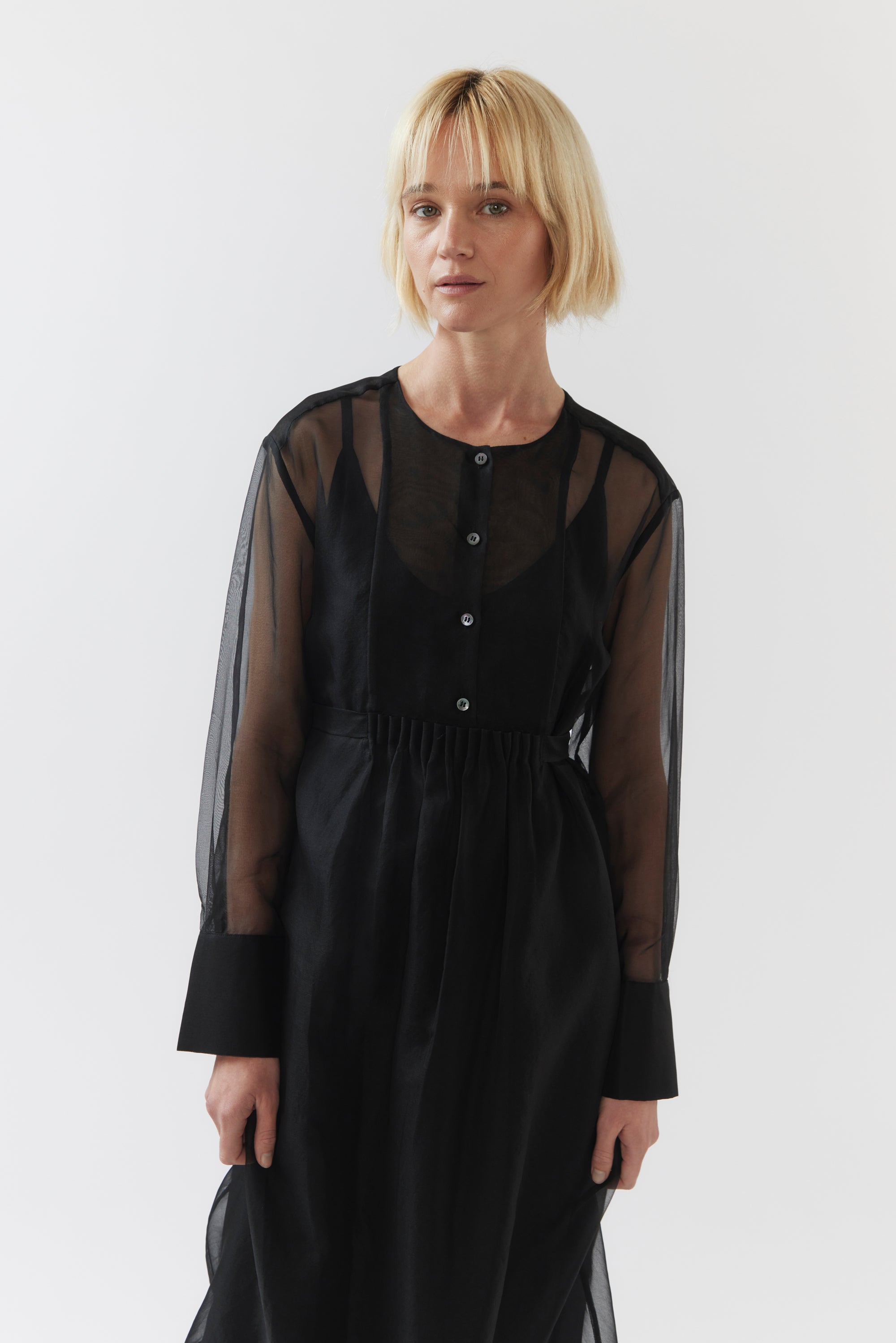 Estelle Dress | Black Silk Organza