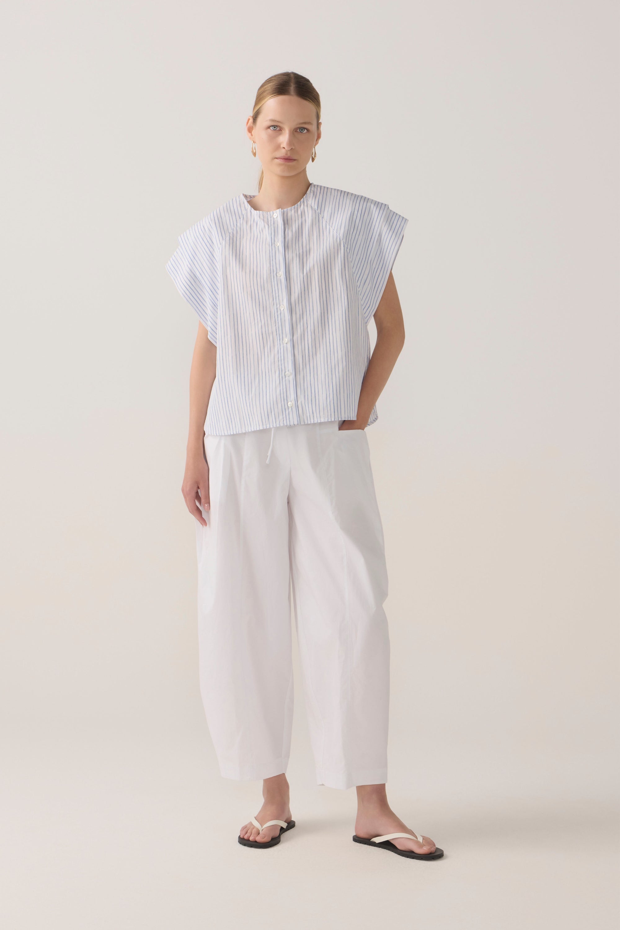 Eleanor Pant | White Poplin
