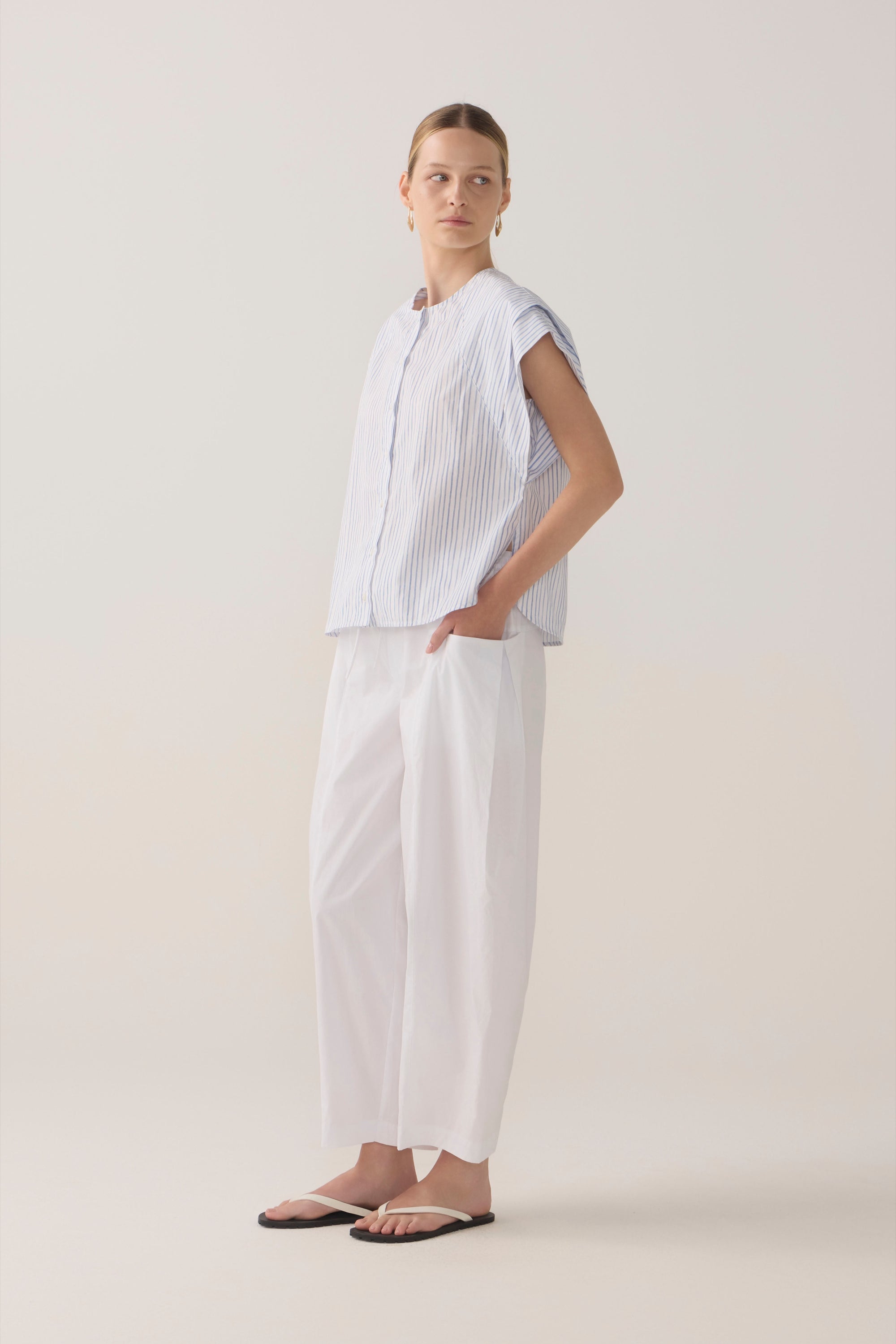Eleanor Pant | White Poplin