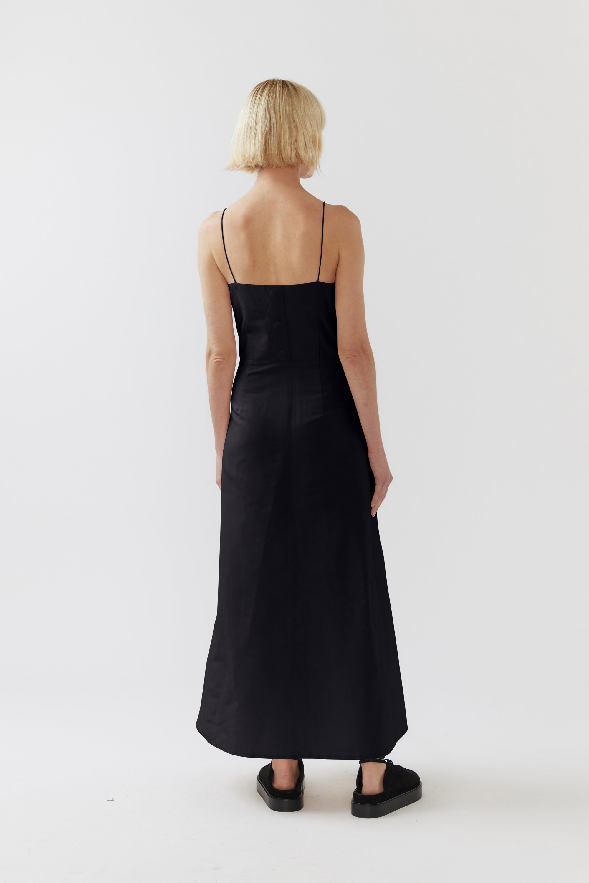 Fleur Dress | Black Silk Cotton