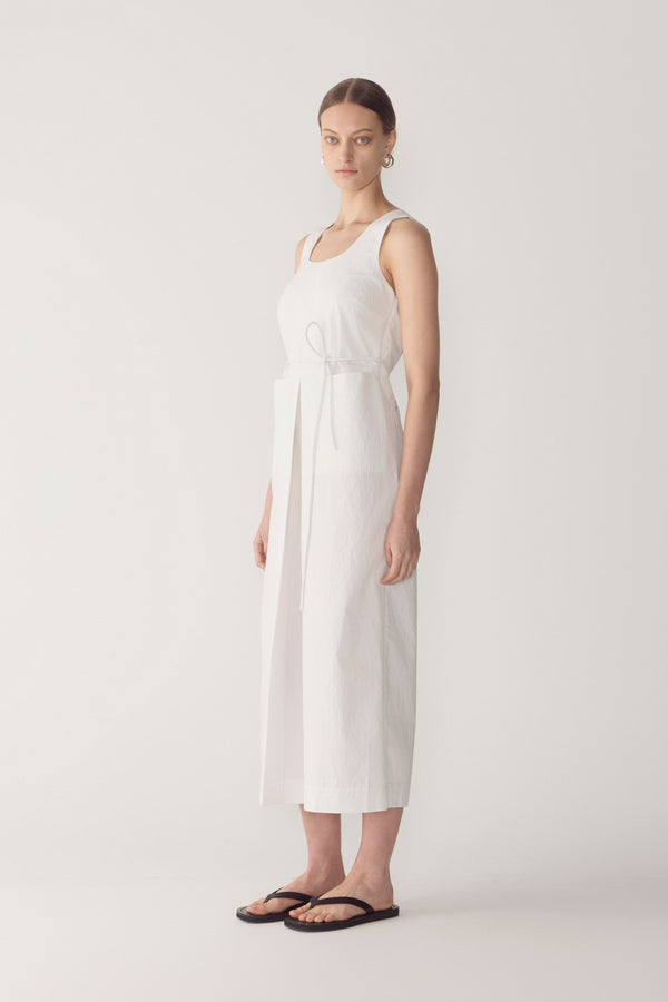 Floss Dress | White Pinstripe Poplin