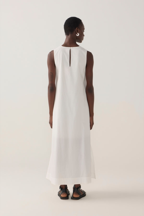 Frankie Dress | White Spotty Cotton