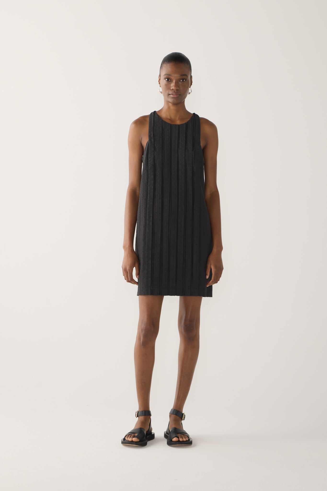 Gem Dress | Black Stripe Seersucker
