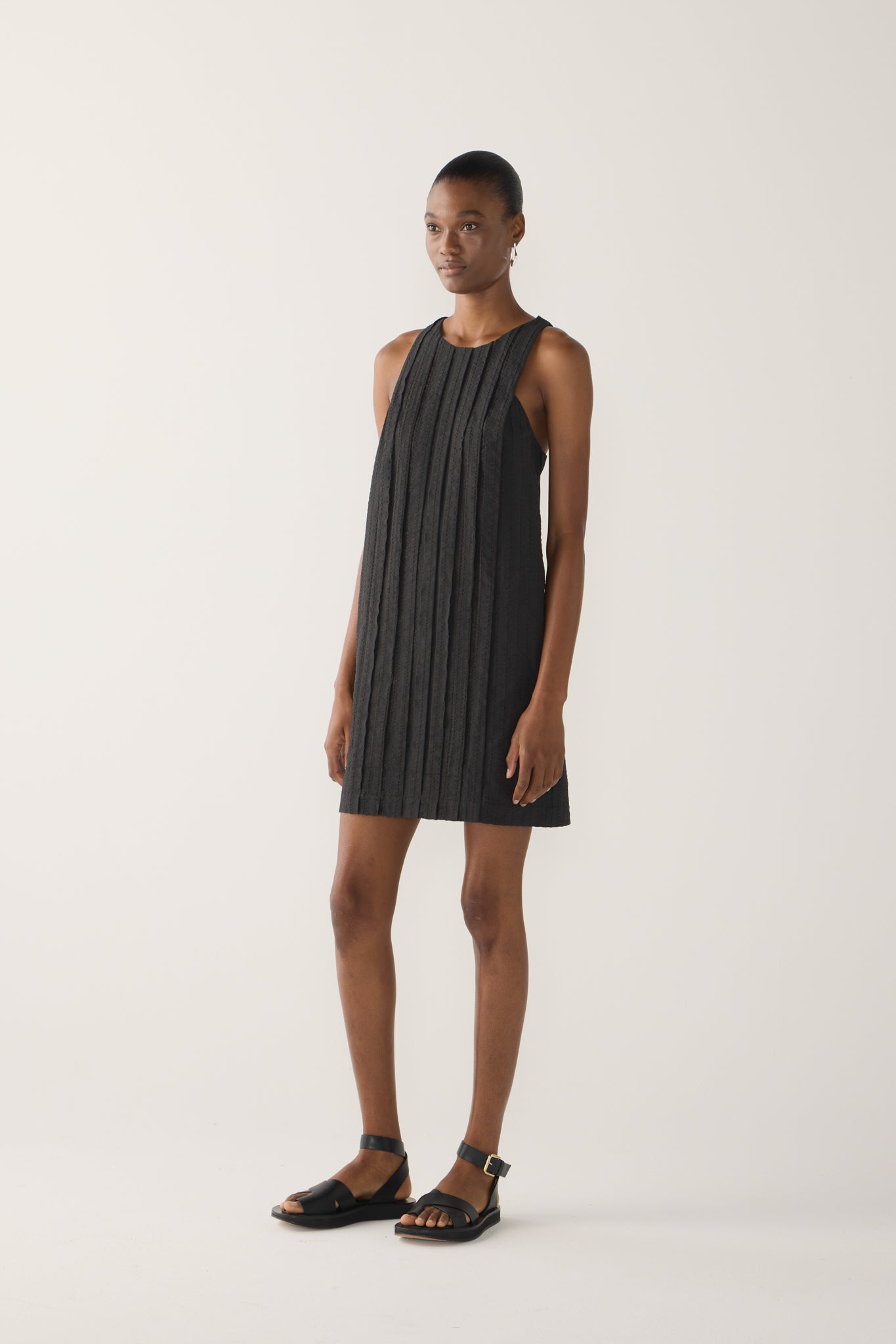 Gem Dress | Black Stripe Seersucker