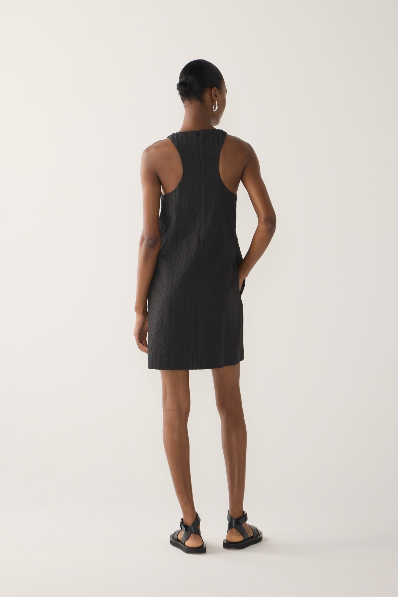 Gem Dress | Black Stripe Seersucker