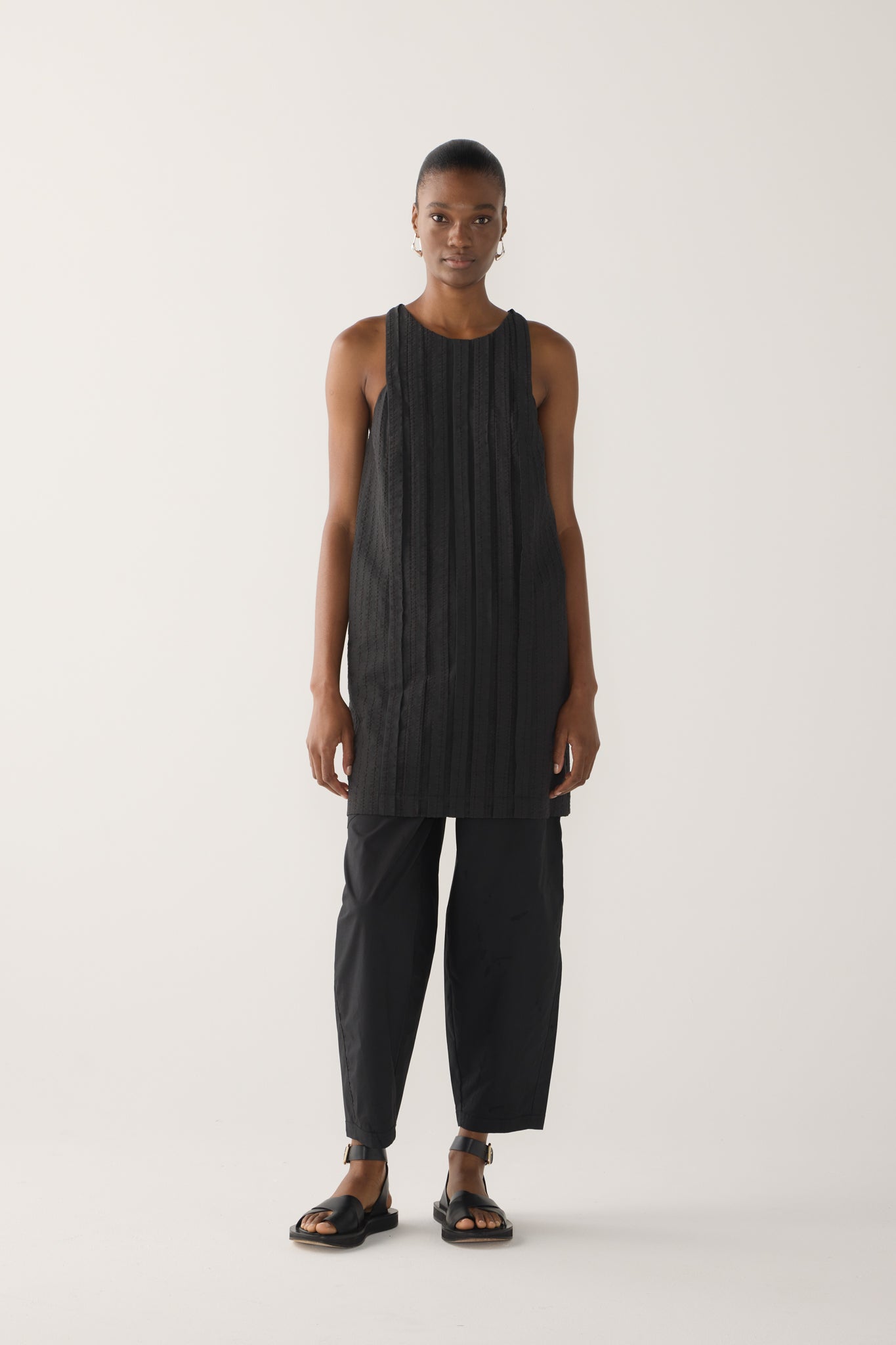 Gem Dress | Black Stripe Seersucker