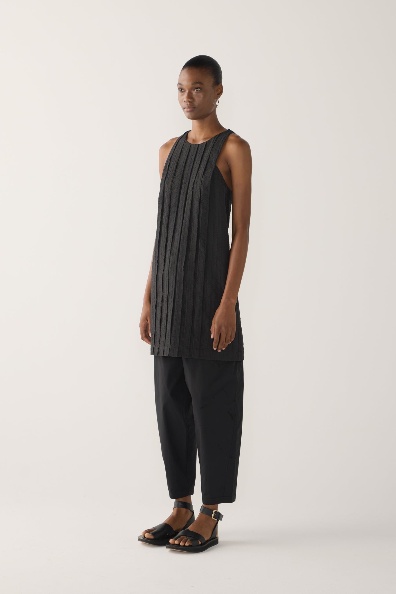 Gem Dress | Black Stripe Seersucker