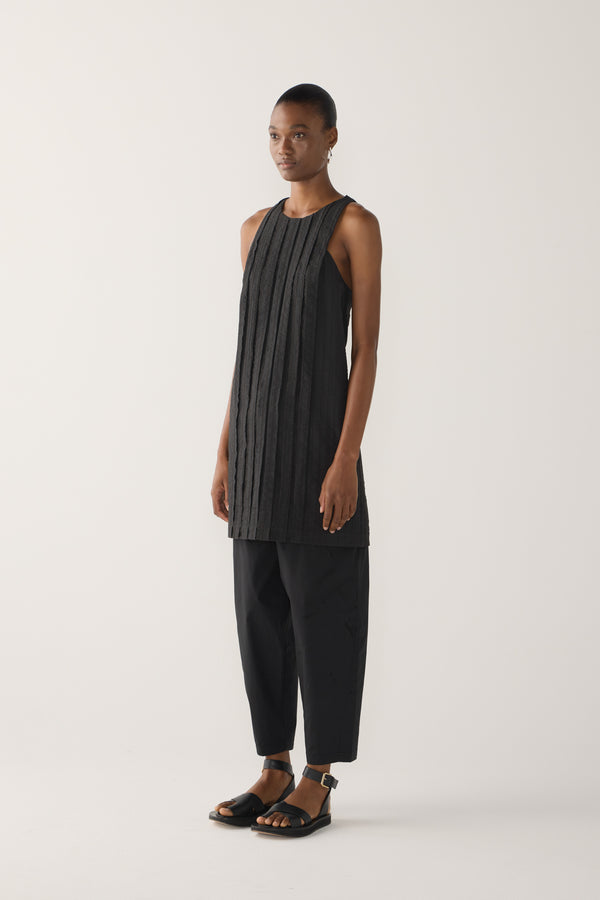 Gem Dress | Black Stripe Seersucker