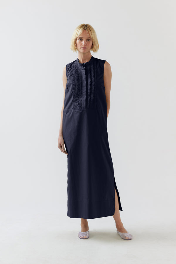 Geneva Dress | Navy Poplin