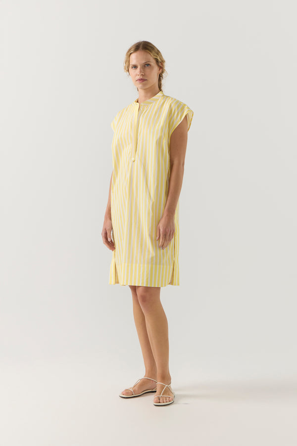 Gia Dress | Lemon Stripe Poplin