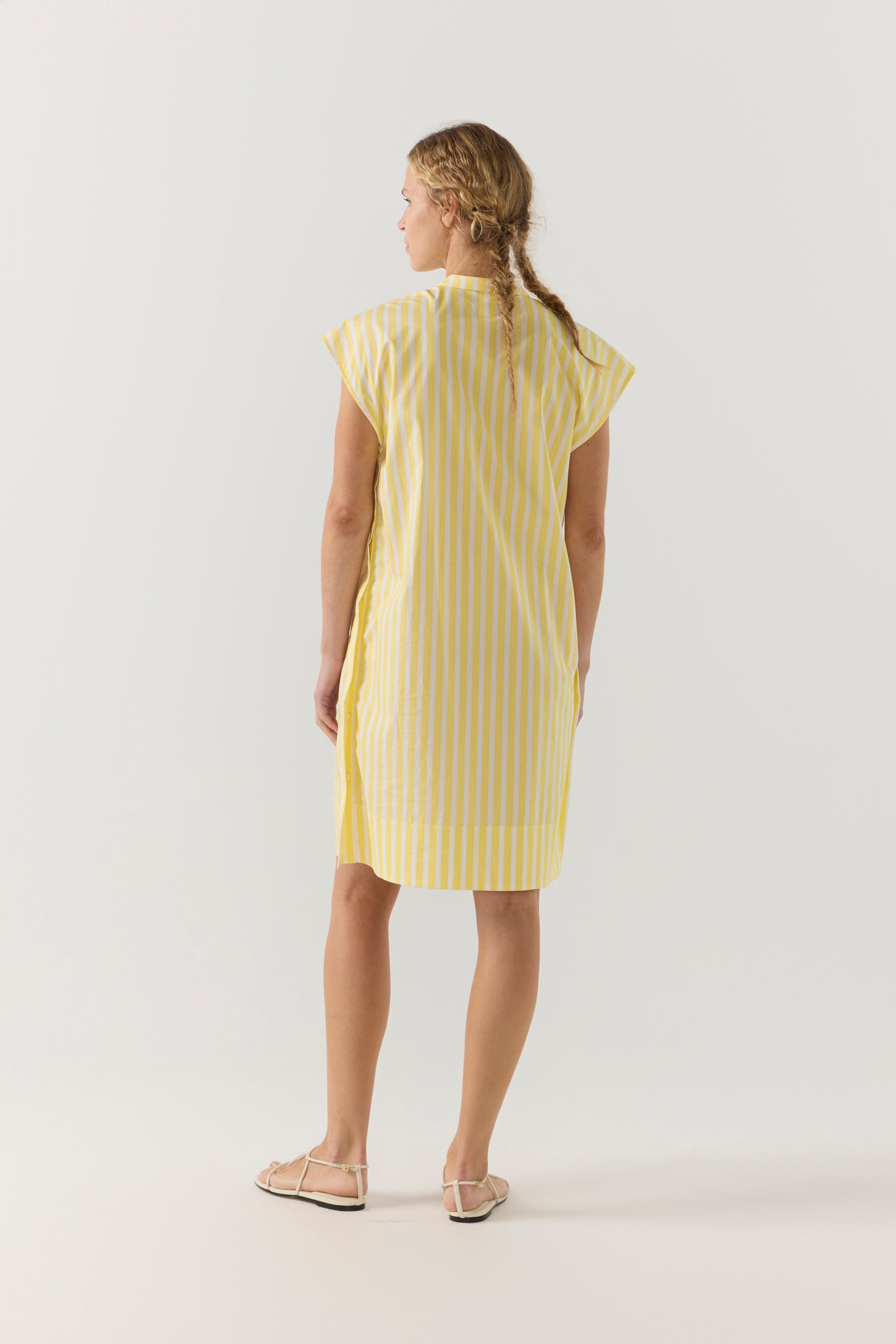 Gia Dress | Lemon Stripe Poplin