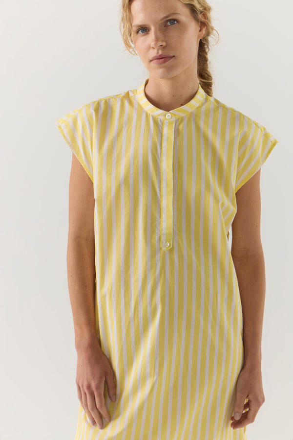 Gia Dress | Lemon Stripe Poplin