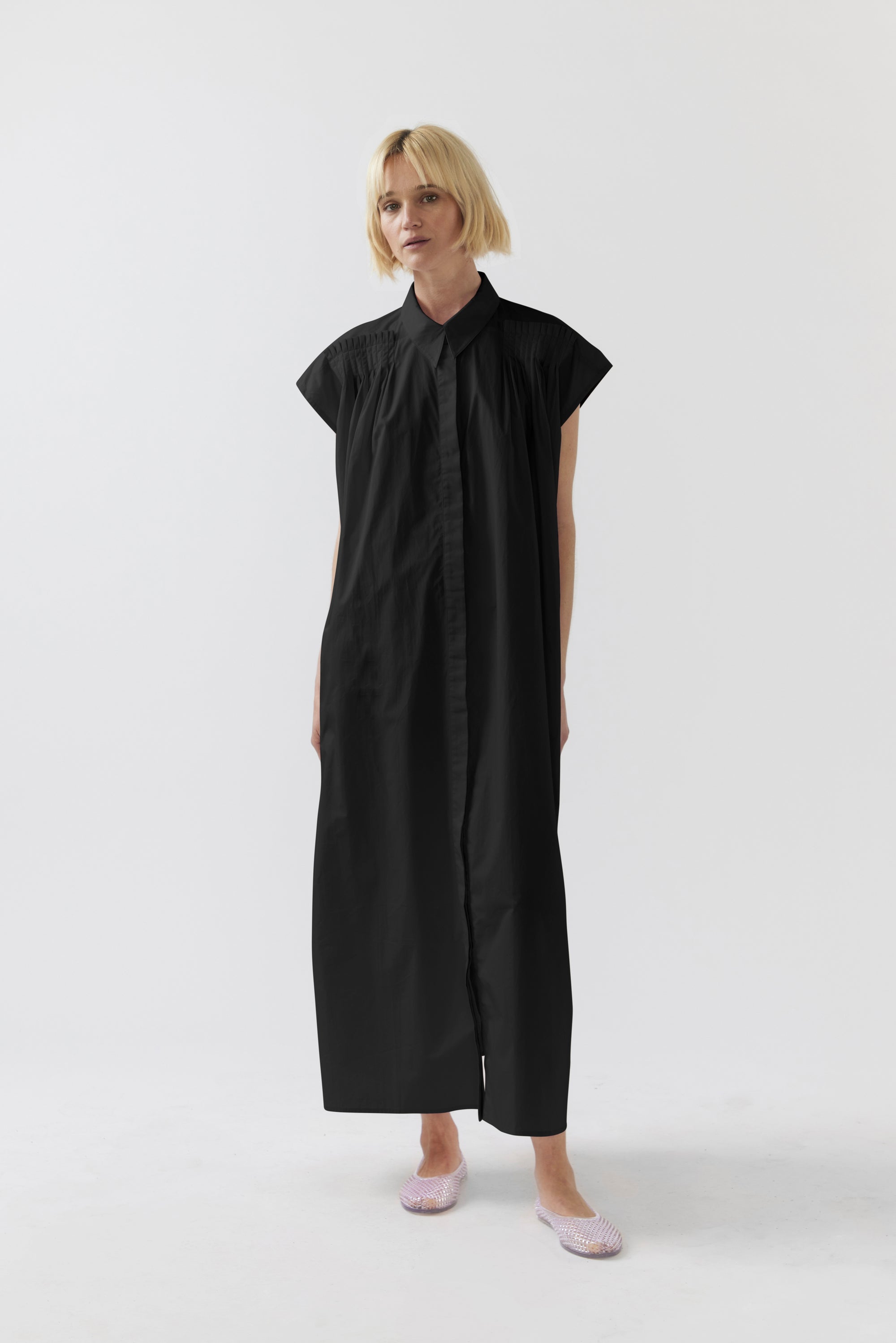 Hannah Dress | Black Poplin