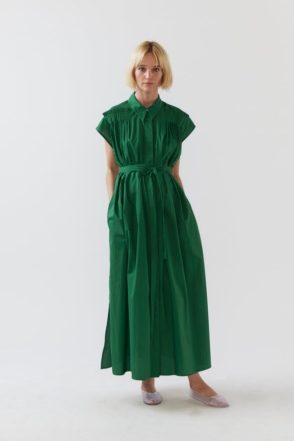 Hannah Dress | Emerald Poplin