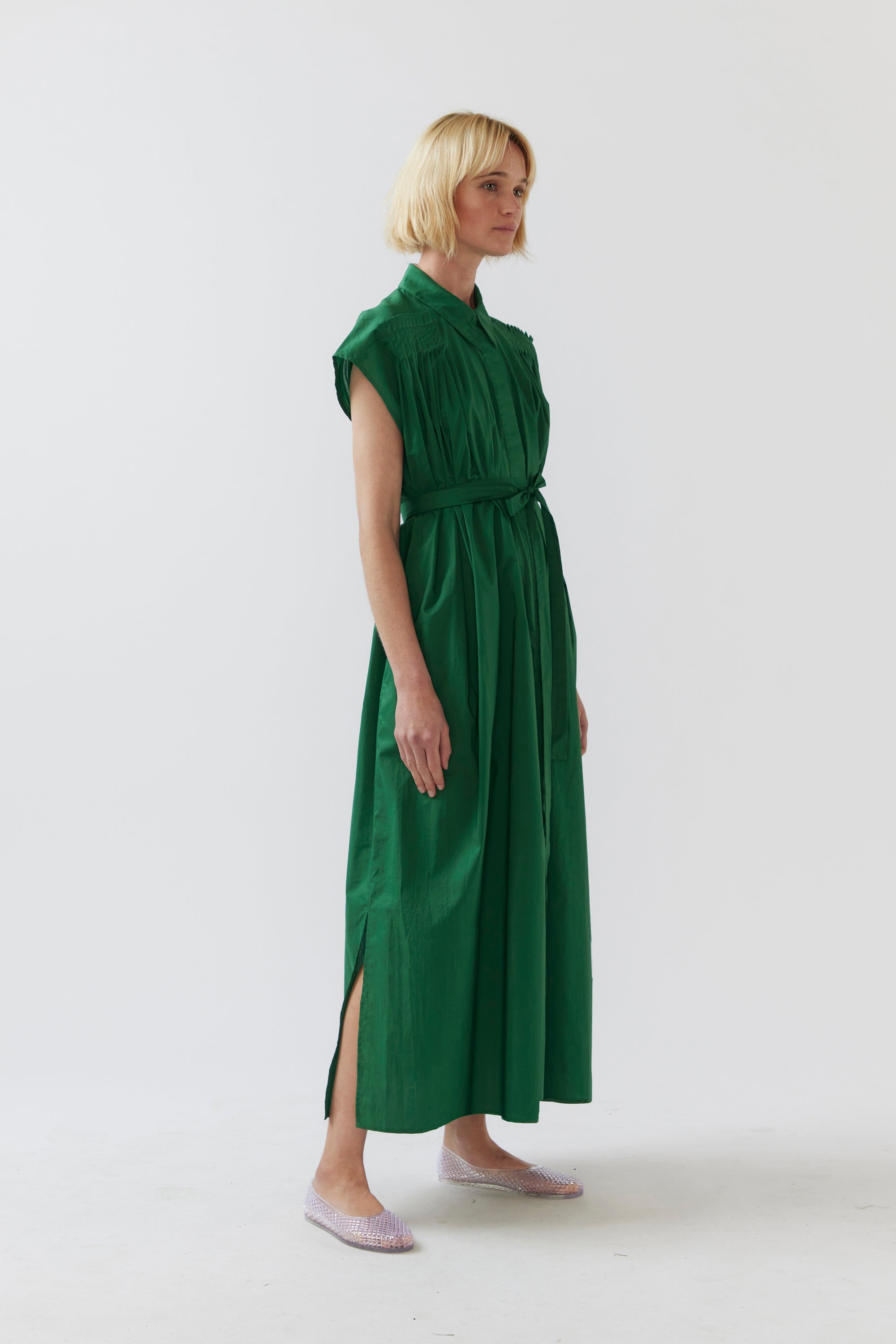 Hannah Dress | Emerald Poplin