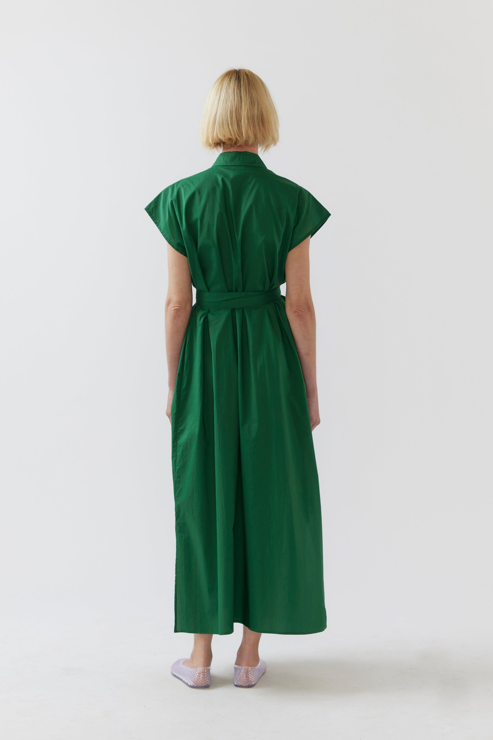 Hannah Dress | Emerald Poplin