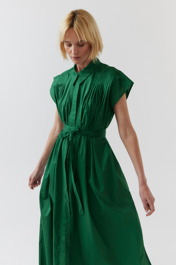 Hannah Dress | Emerald Poplin