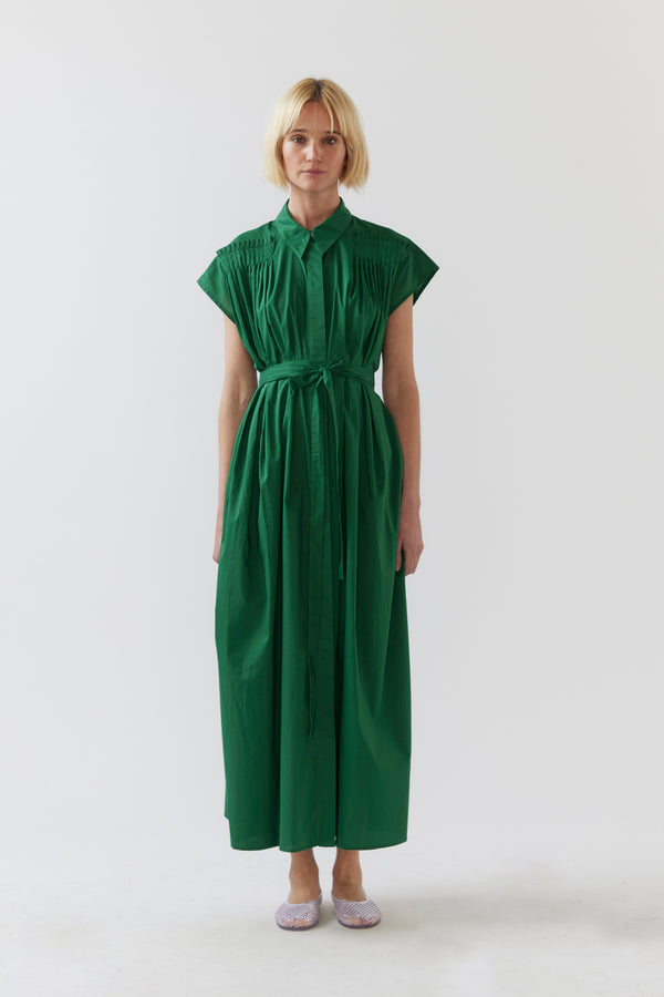 Hannah Dress | Emerald Poplin