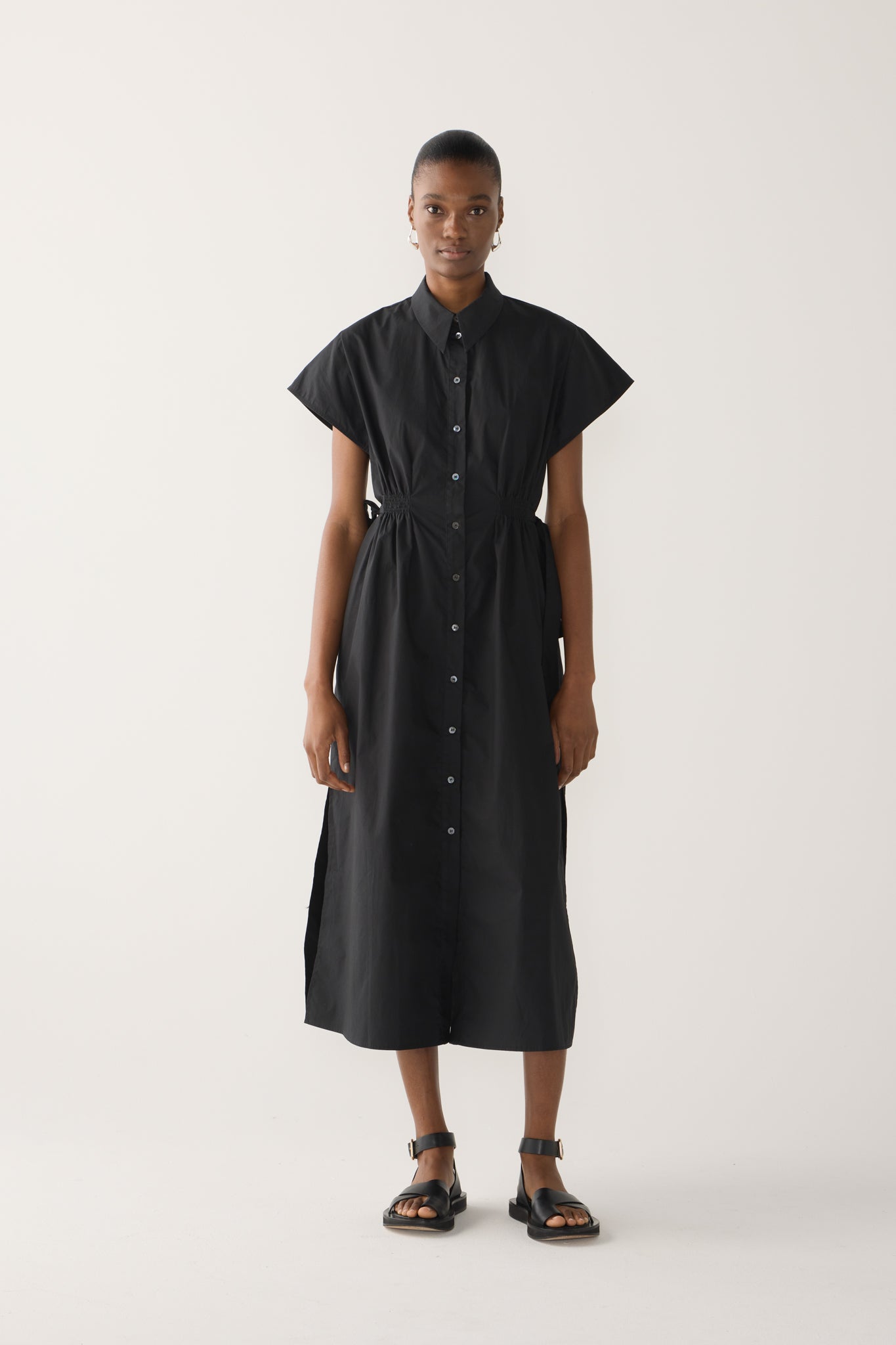 Heather Dress | Black Poplin