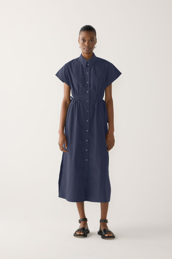 Heather Dress | Navy Poplin
