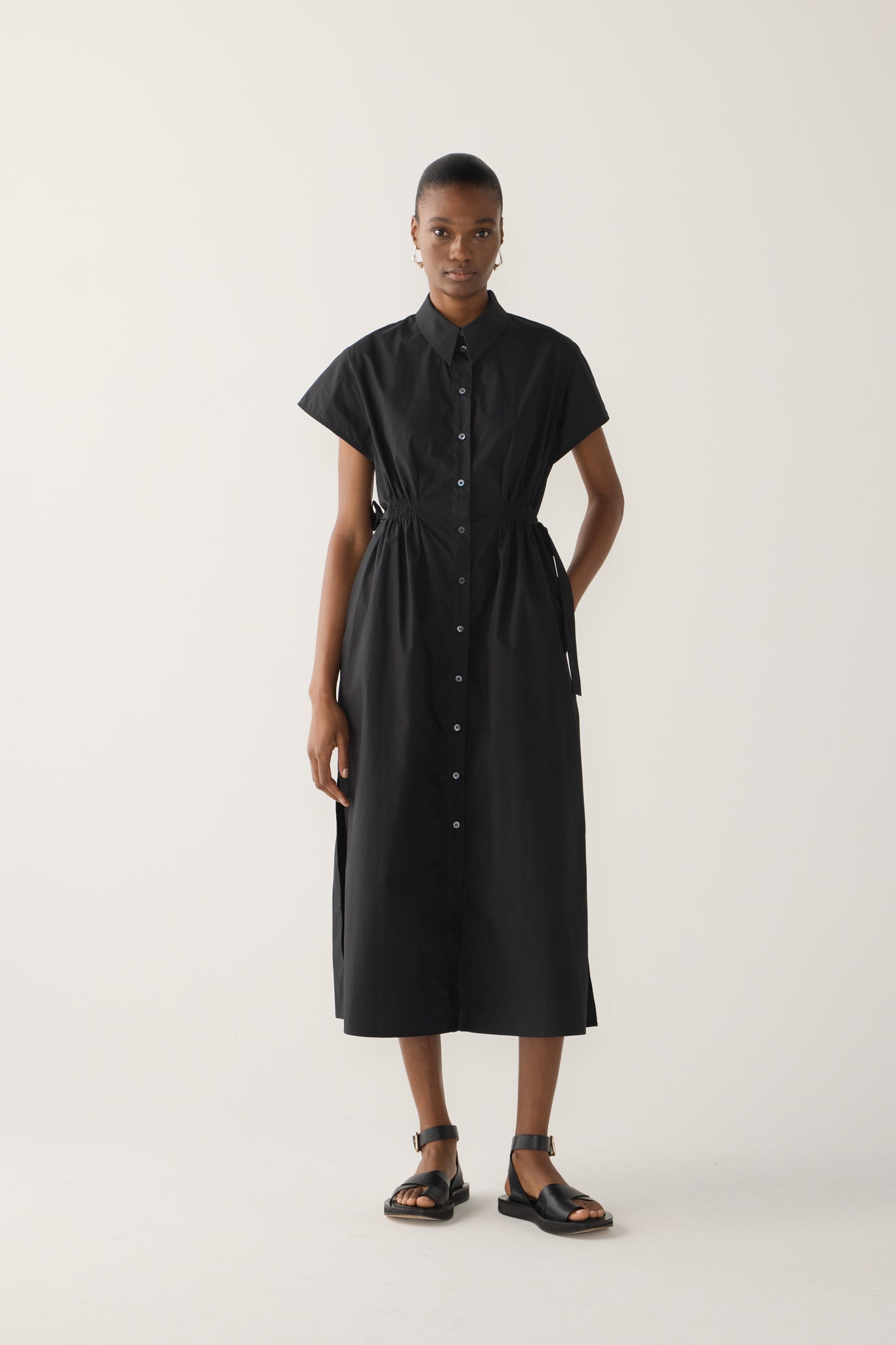 Heather Dress | Black Poplin