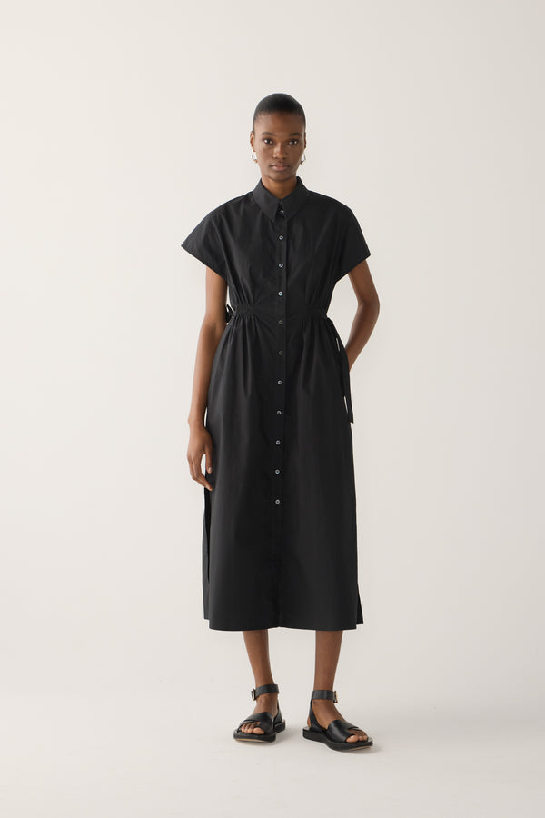 Heather Dress | Black Poplin