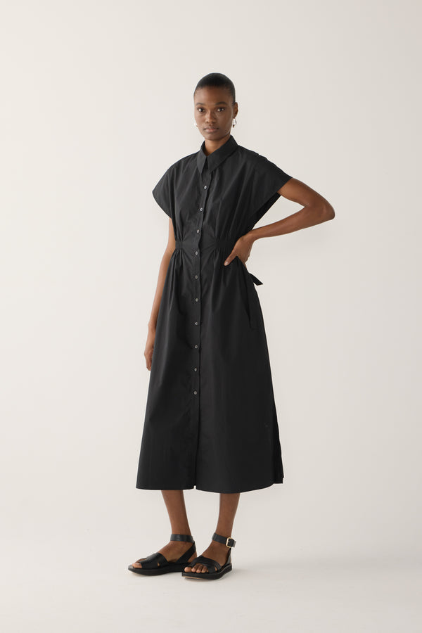 Heather Dress | Black Poplin