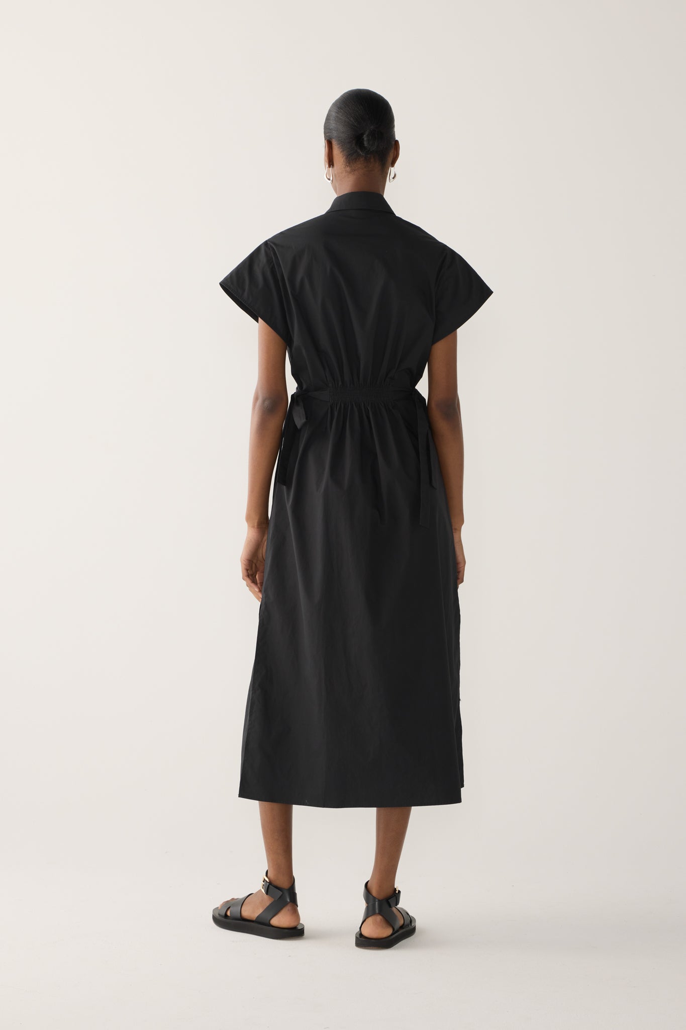 Heather Dress | Black Poplin