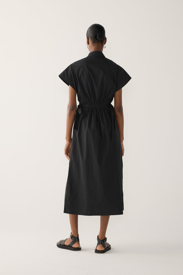 Heather Dress | Black Poplin