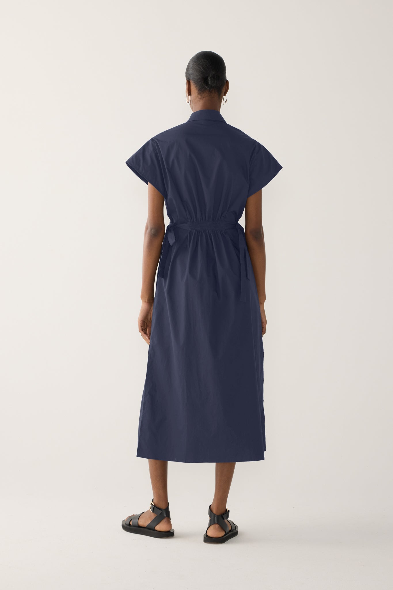 Heather Dress | Navy Poplin