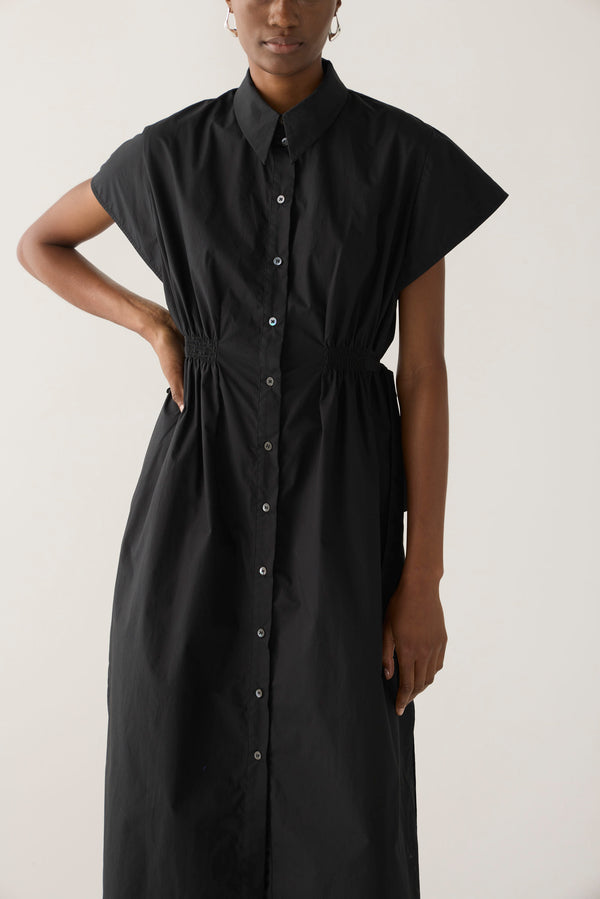 Heather Dress | Black Poplin