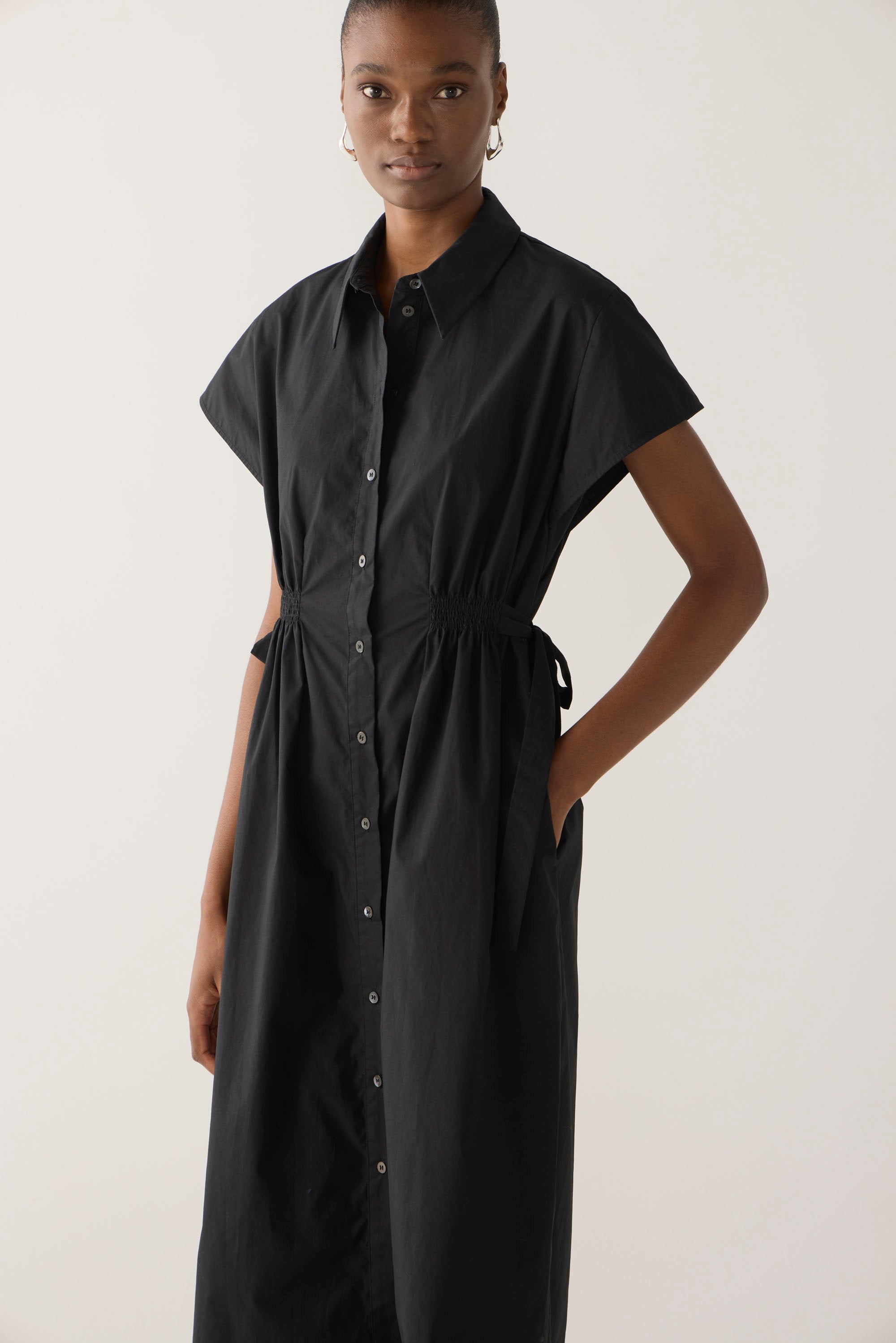 Heather Dress | Black Poplin