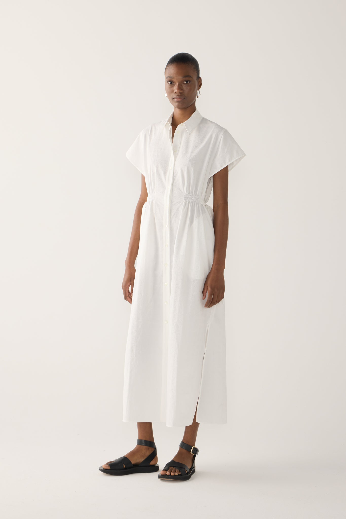 Heather Dress | White Seersucker