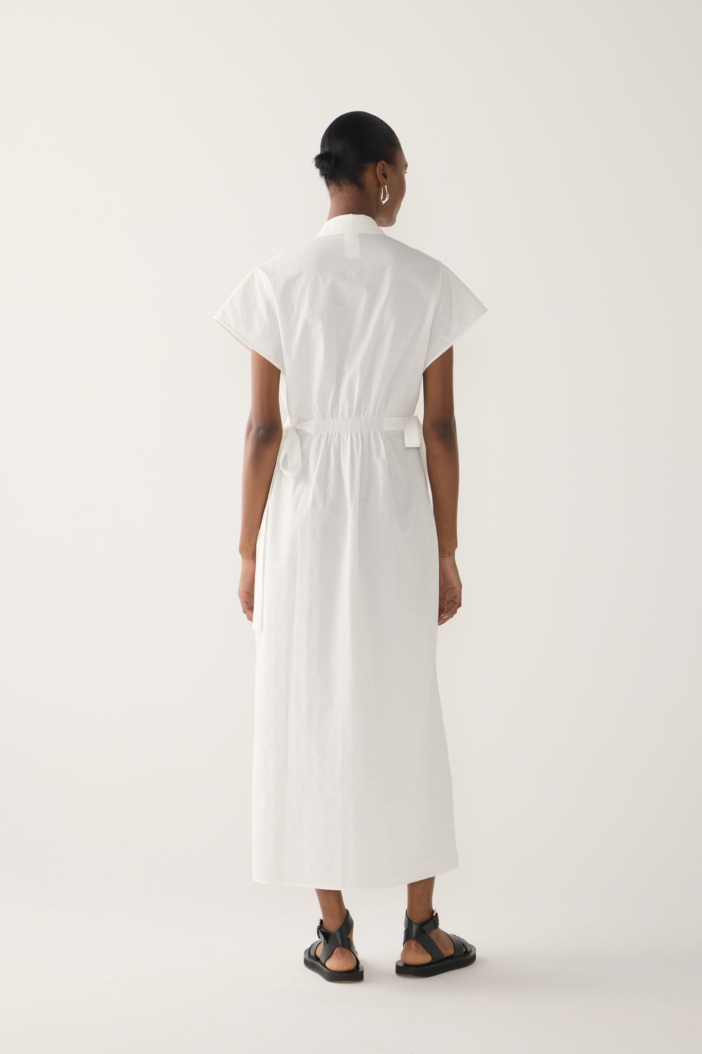 Heather Dress | White Seersucker