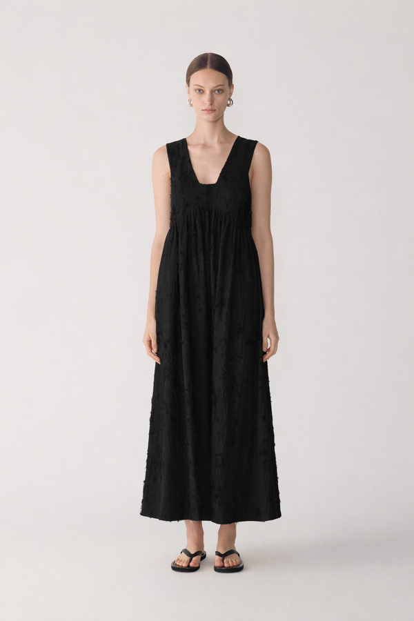 Ennie Dress | Black Freyed Jacquard