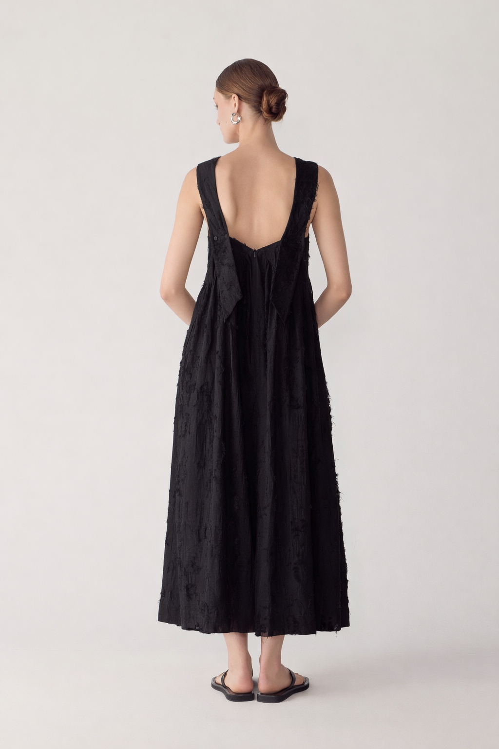 Ennie Dress | Black Freyed Jacquard