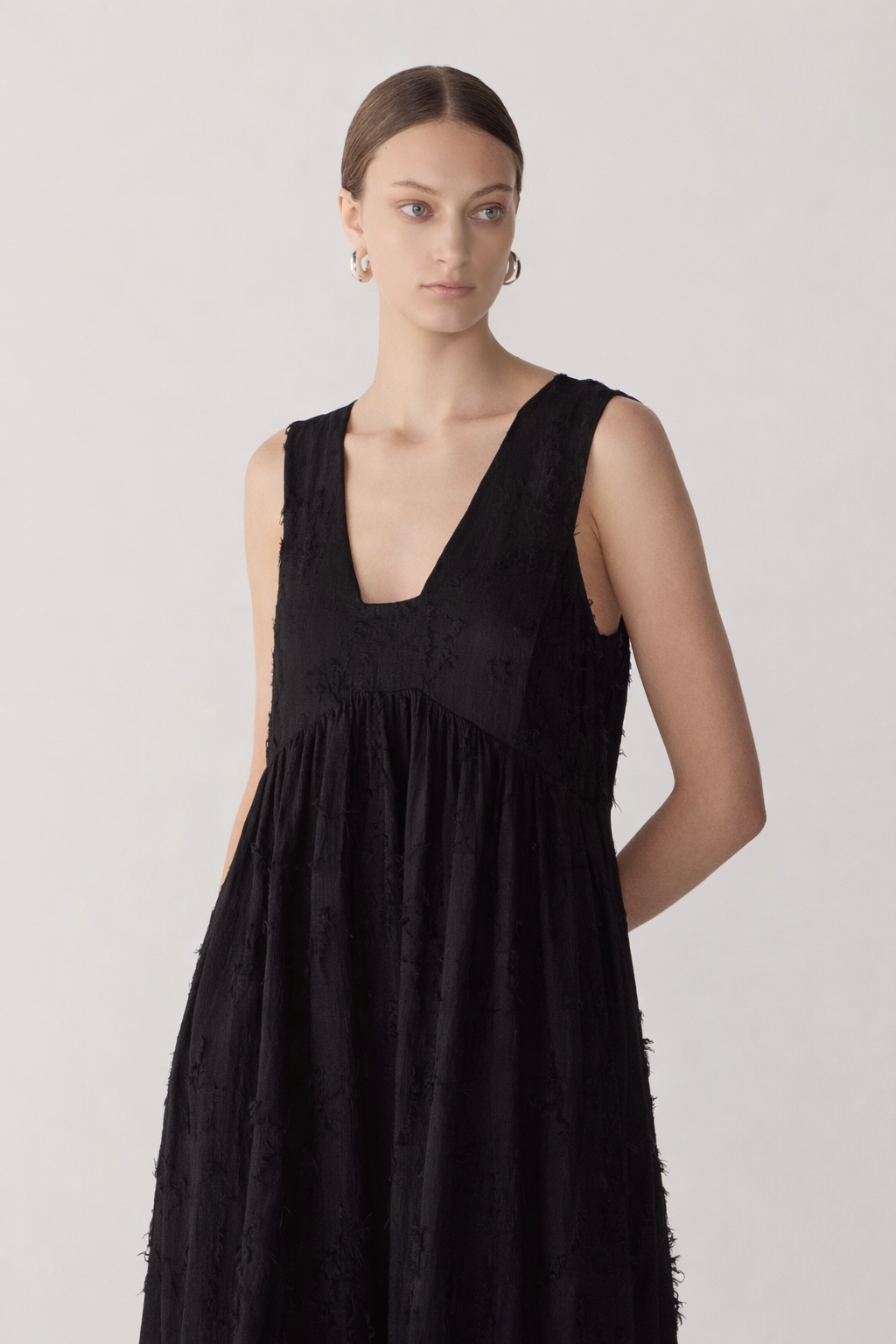 Ennie Dress | Black Freyed Jacquard