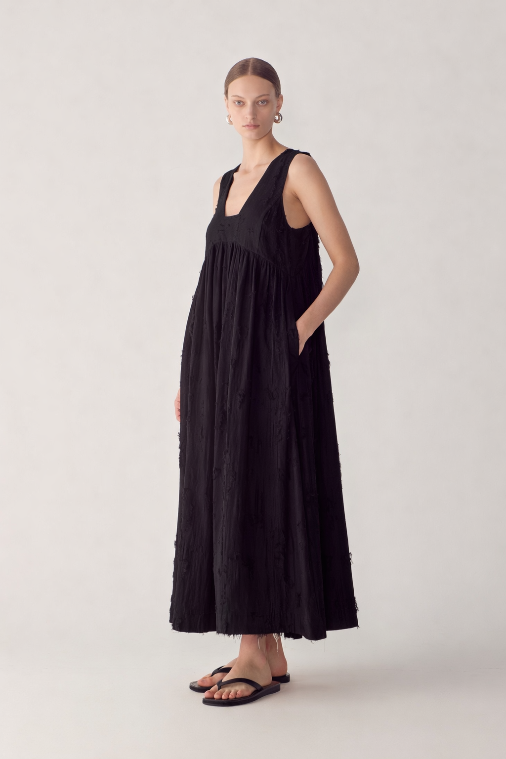 Ennie Dress | Black Freyed Jacquard