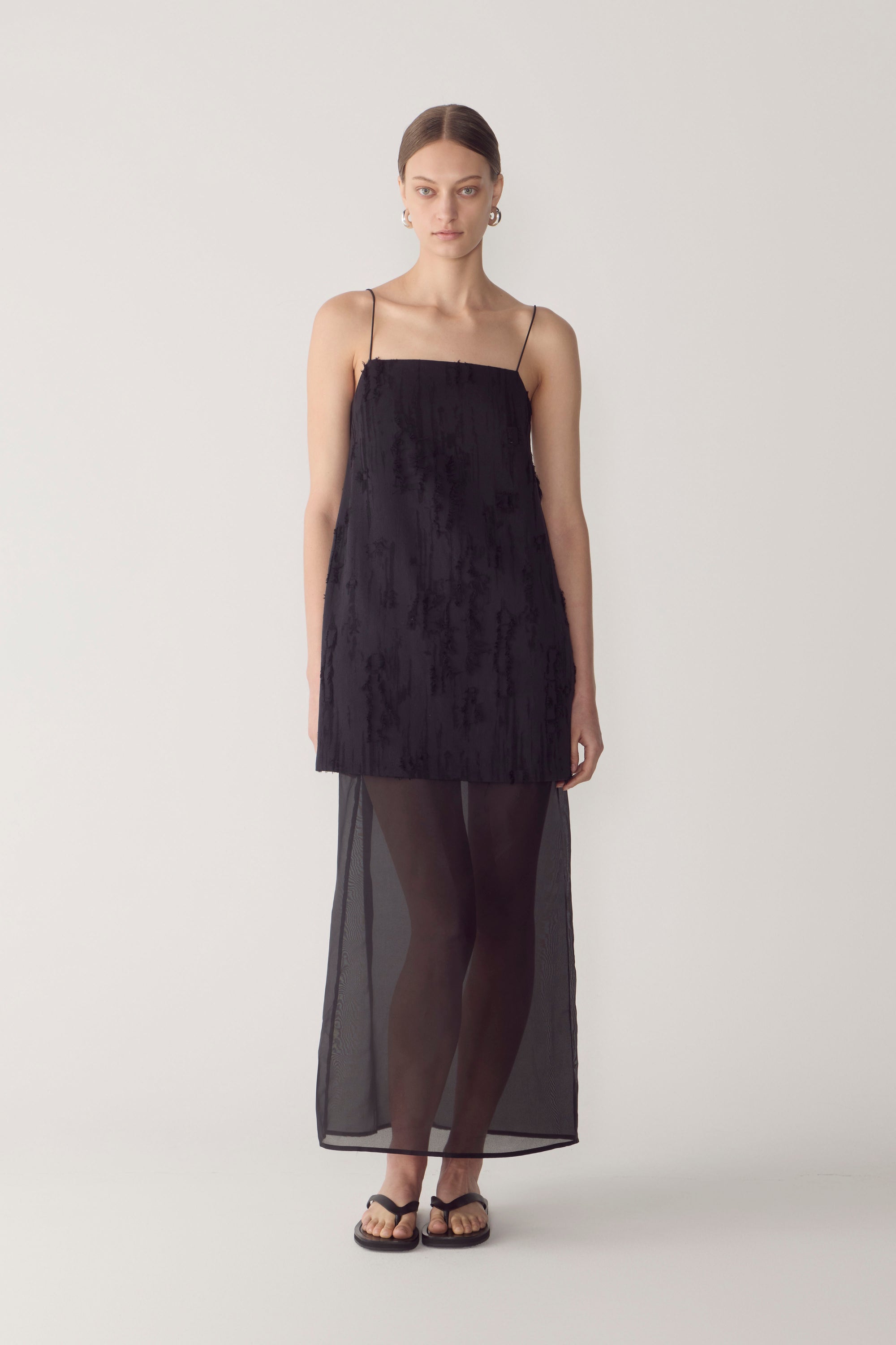 Hermione Dress | Black Freyed Jaquard