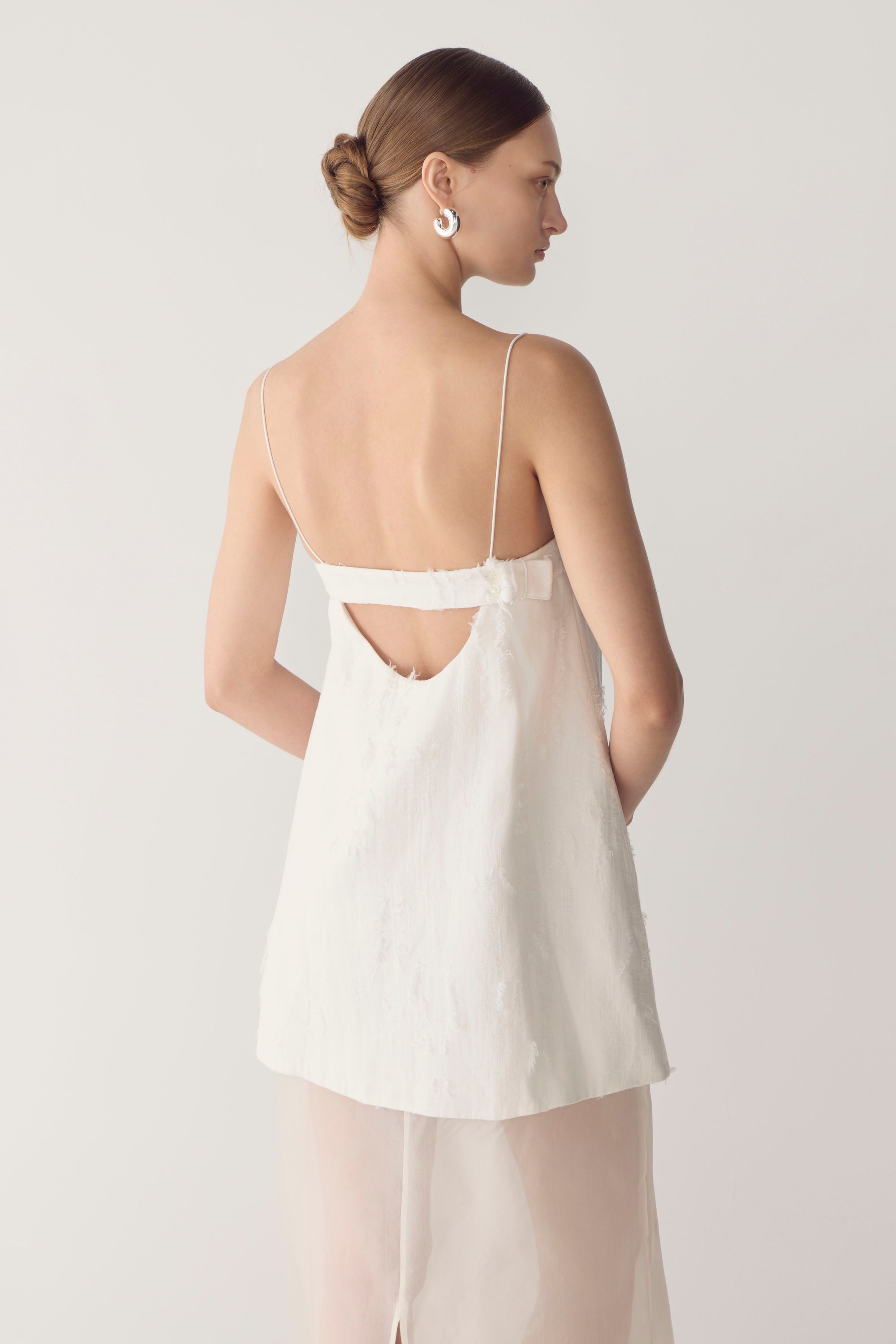 Hermione Dress White Frayed Jacquard | Foemina Hermione Dress White Frayed Jacquard | Foemina