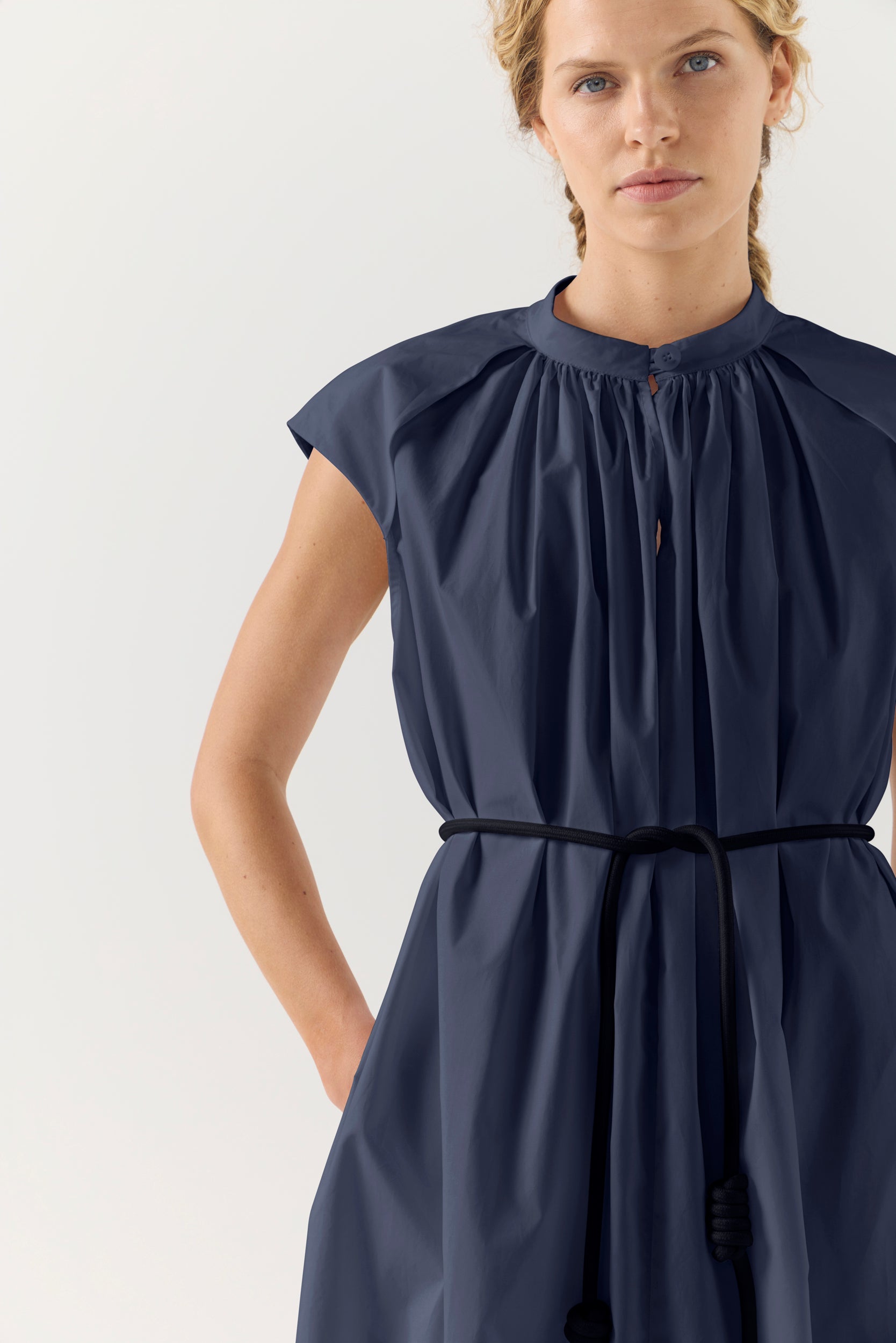 Hunter Dress | Navy Poplin