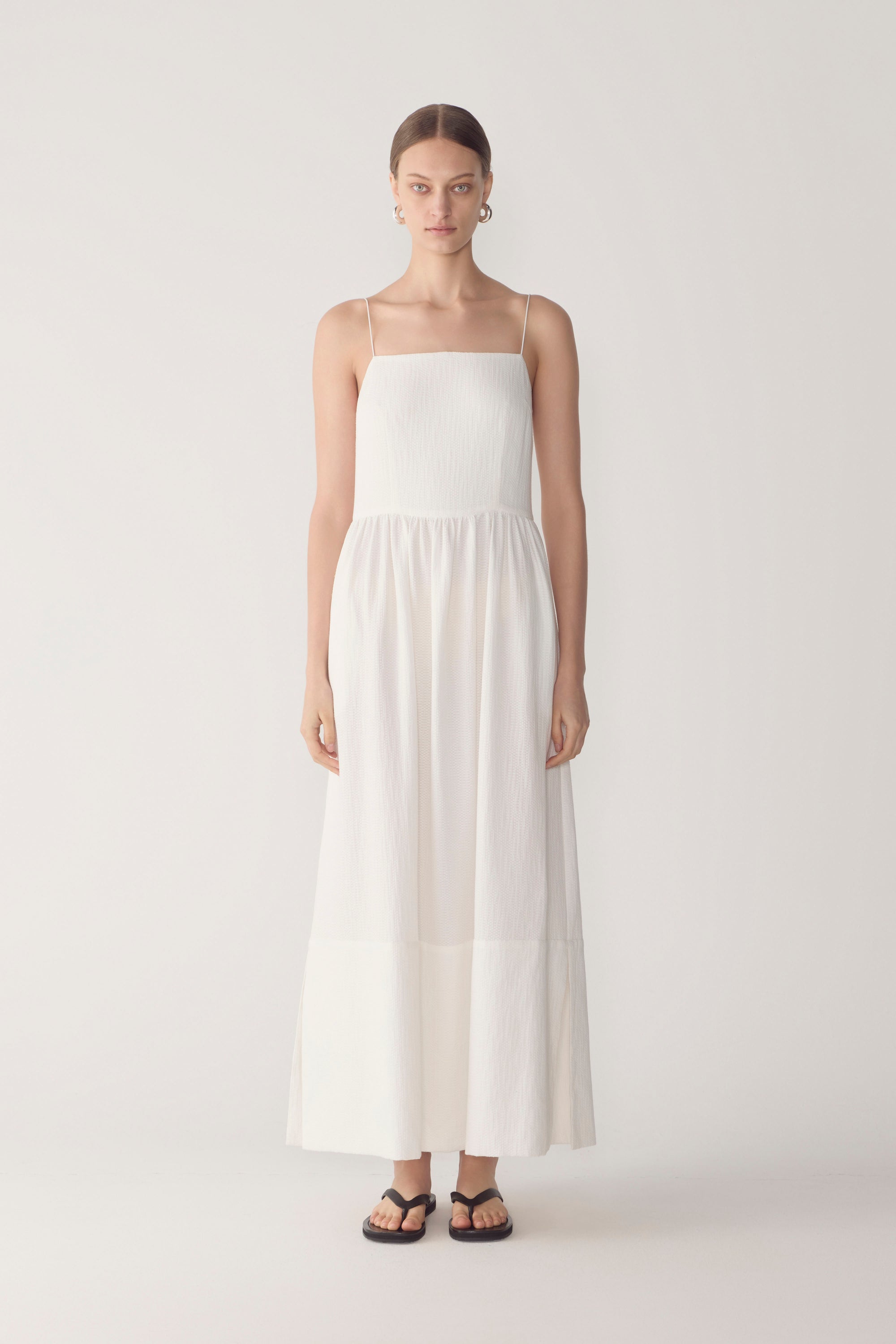 Ilka Dress | White Criss Cross Cotton