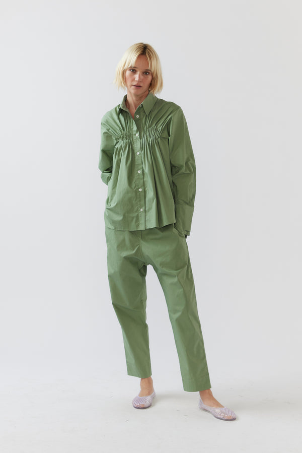 Georgie Pant | Willow Green Poplin